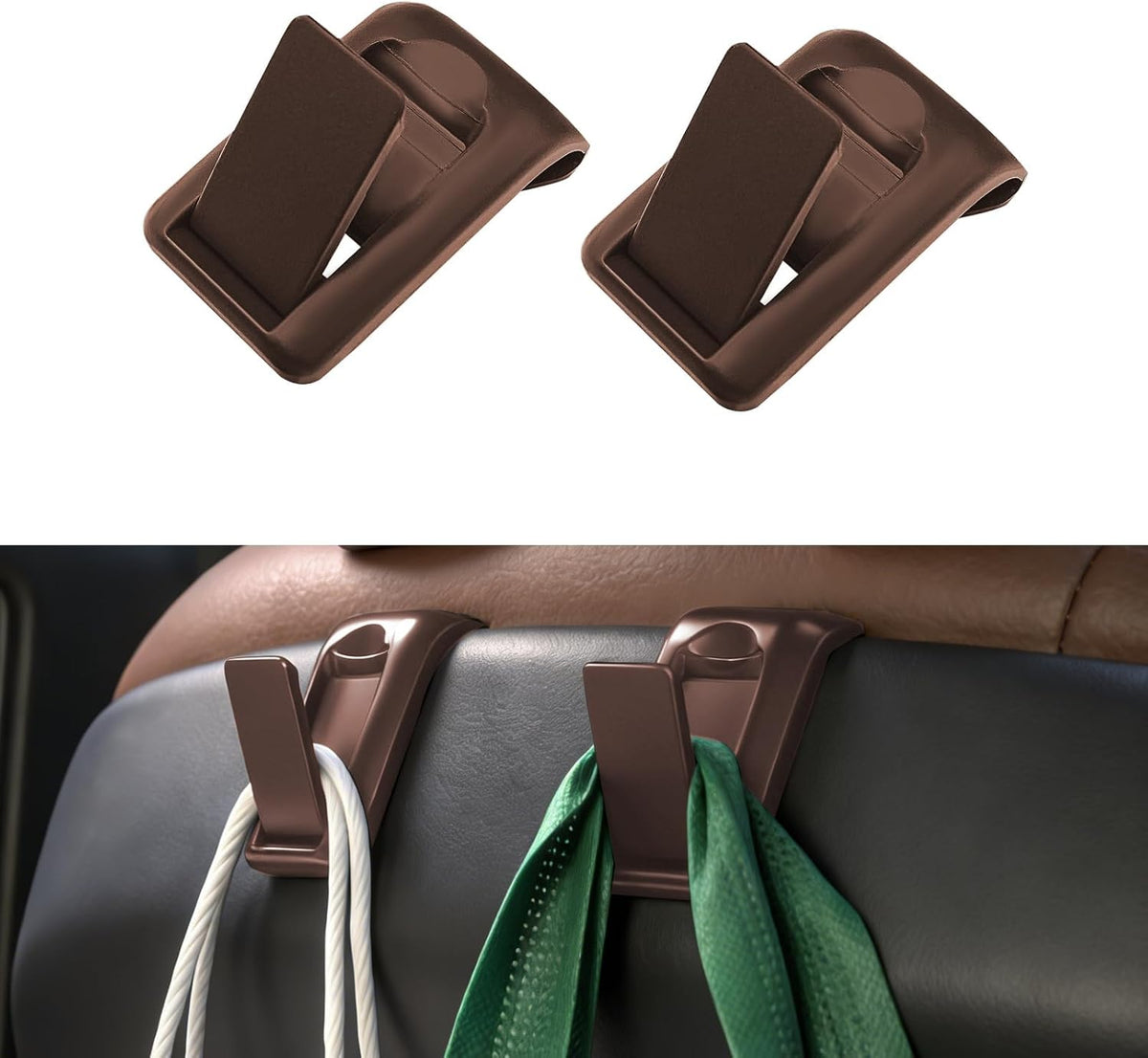 2 Packs Upgraded Foldable Car Seat Headrest Hidden Hooks for Volvo
