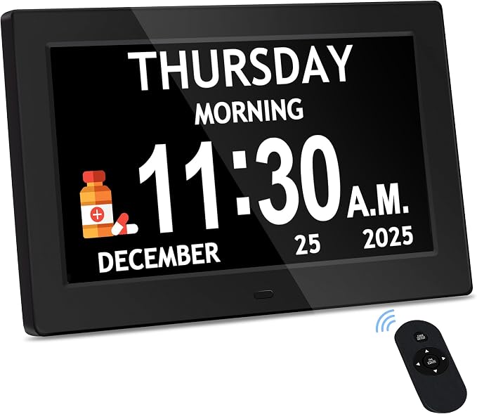 10.1'' Extra Large Digital Clock, 1280*800p HD Display, Dementia Clock