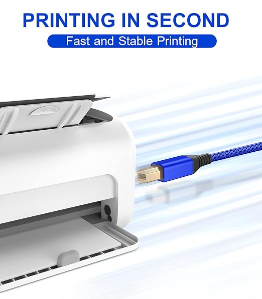 sweguard Printer Cable 10ft, USB 2.0 Printer Cable USB-A to USB-B Cable