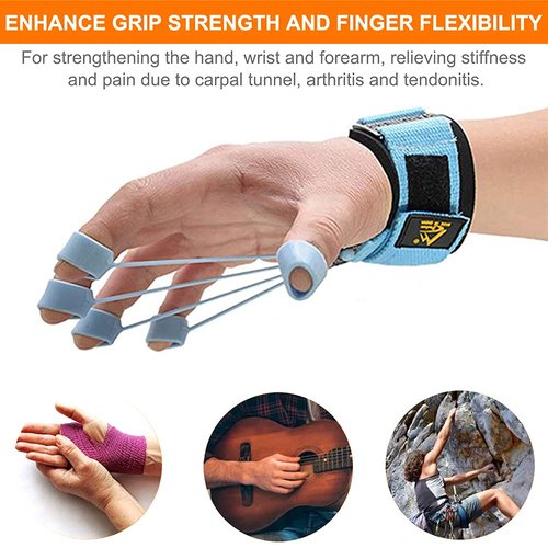 Finger Strengthener Hand Grip Strength Trainer Finger Extension Stretcher Exerciser Hand Rehab Work Out Relieve Pain Arthritis and Grip Training Krdebasai 40LB