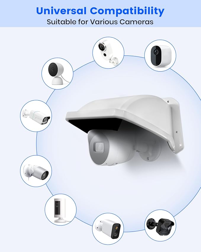 Universal Security Camera Sun Rain Cover Shield, ABS Plastic Protective Proof