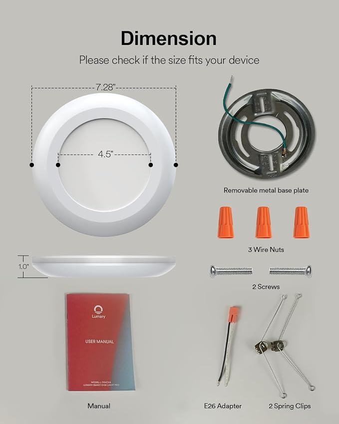Lumary 5/6 Inch Smart Led Disk Light Pro 4Pack, Color Changing WiFi Smart