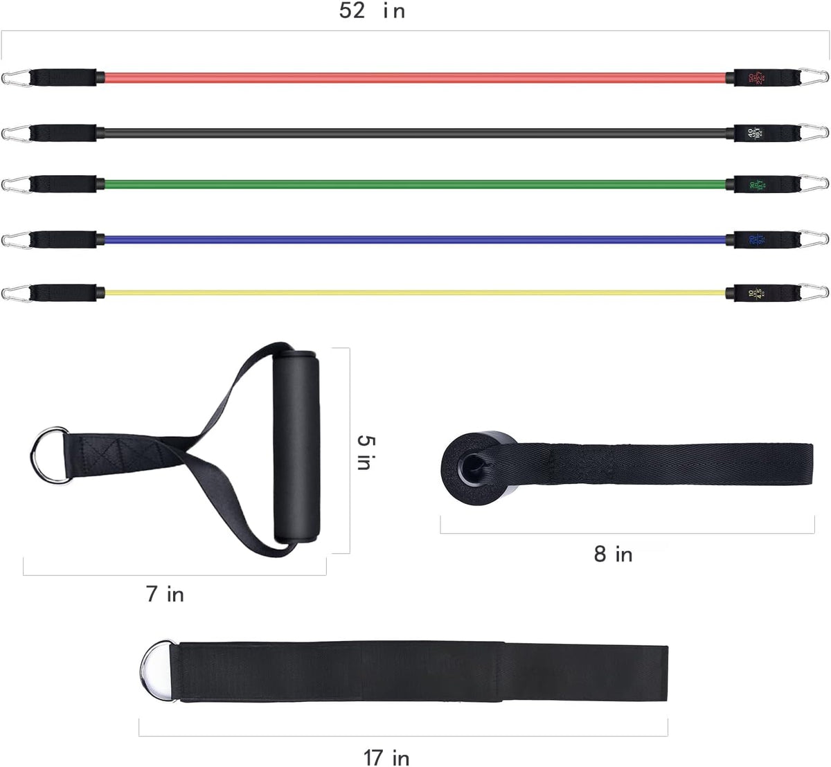 Simmgud Resistance Bands Set - Versatile Exercise Bands with Handles & Door Anchor | 150 LBS for Home Gym