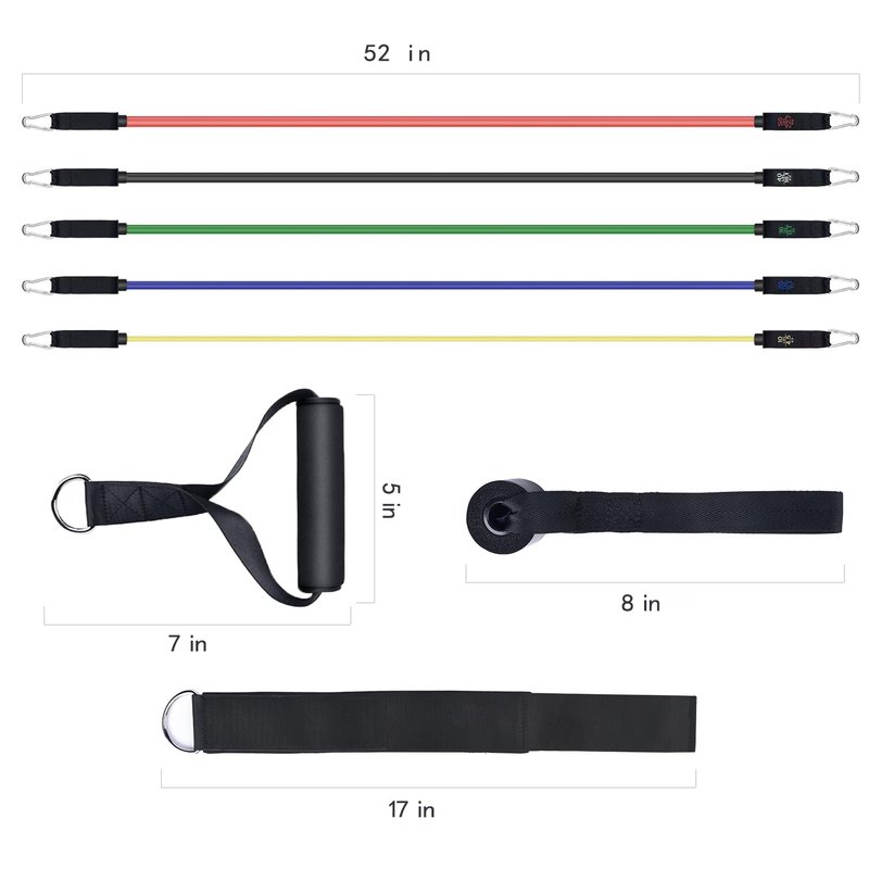 Resistance Bands, Simmgud Exercise Bands Set with Handles, Work Out Bands with Door Anchor, Ankle Straps for Strength Training, Physical Therapy, Home Gym for Men and Women, Yoga, Pilates 150 LBS