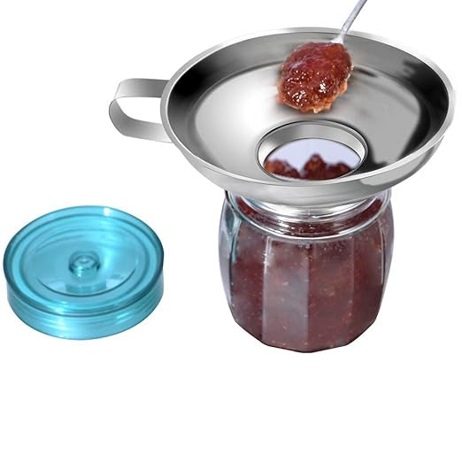 Stainless Steel Funnel for Mason Jar with Handle for Regular and Wide Mouth Jars (Neck-4.5cm)