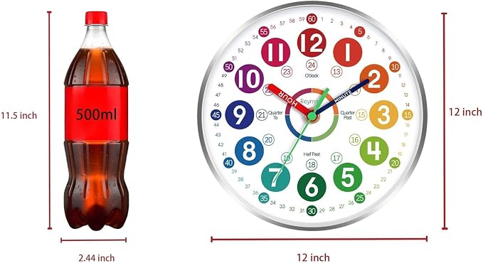 Roymnie Wall Clock for Kids Learning