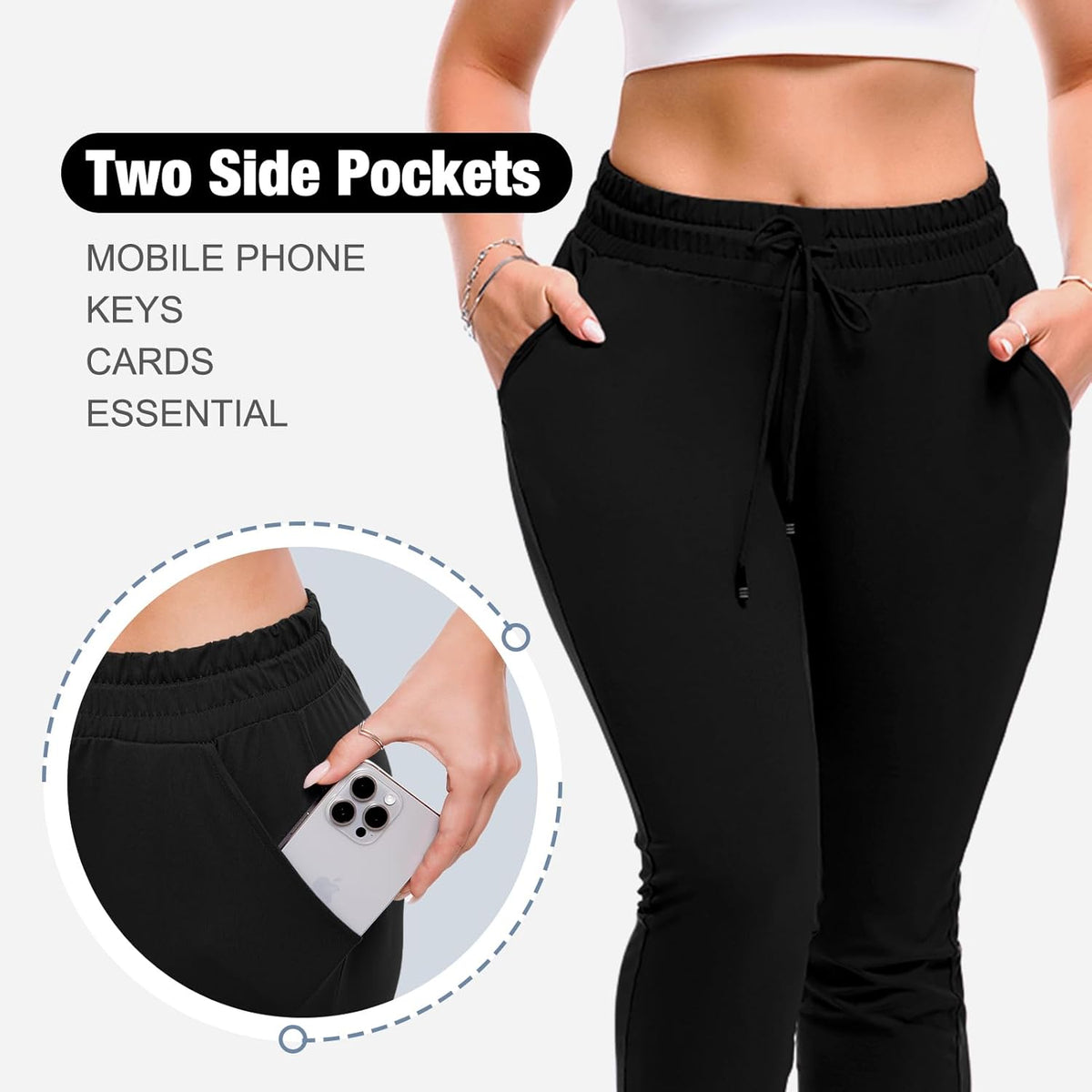 SINOPHANT Women's Joggers - Comfortable Drawstring Sweatpants with Pockets for Gym & Yoga