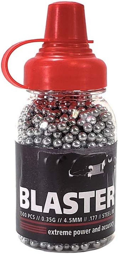 ASG Blaster .177 Caliber BBs - 0.35g Steel Airgun BBs in Round Speedloader Bottle | 1,500 Count