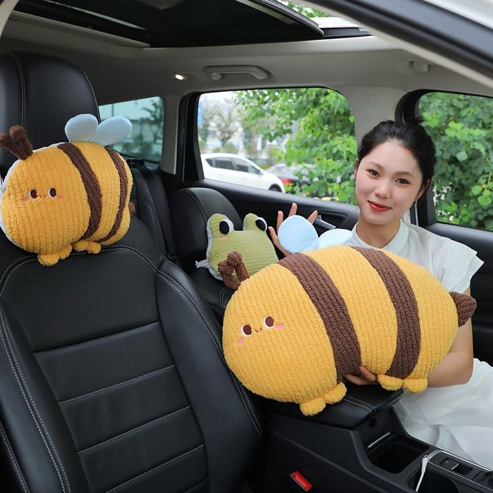 Bee-Shaped Car Lumbar Pillow Back Support Pillow for Car -1 PCS