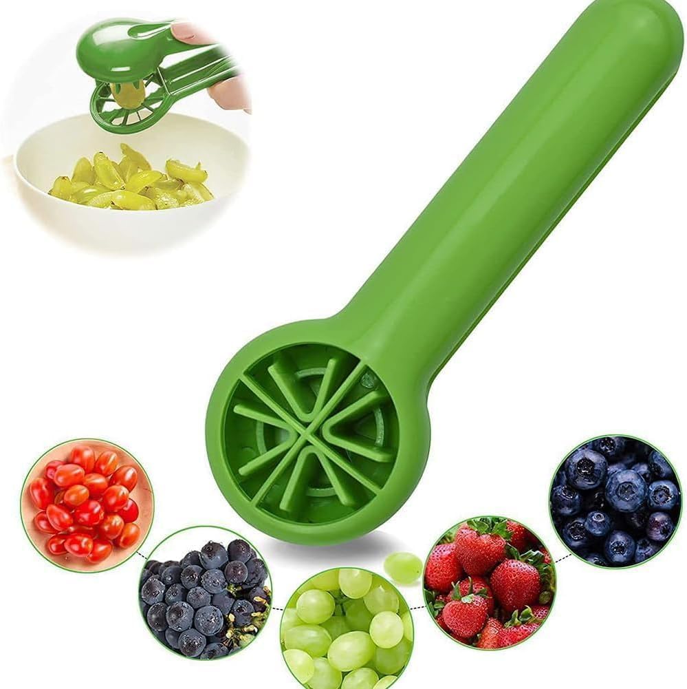 Skiennix Multifunctional Kitchen Gadget - Time-Saving Segmented Tool for Cherry Tomatoes, Strawberries & Grapes