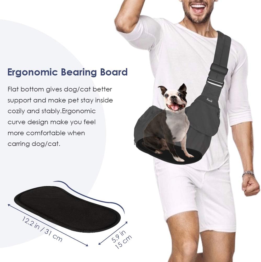 SlowTon Pet Carrier, Hard Bottom Support & Adjustable Padded Shoulder Strap