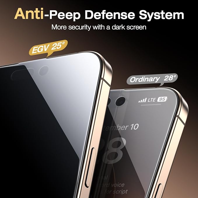 EGV Compatible for iPhone 17 Pro Max/16 Pro Max Privacy Screen Protector
