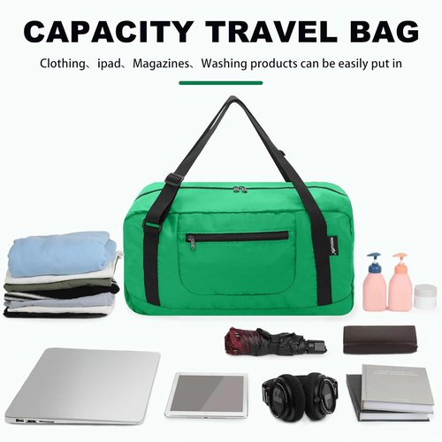 HOLYLUCK Foldable Travel Duffel Bag - Versatile Luggage for Gym & Travel | Kelly Green