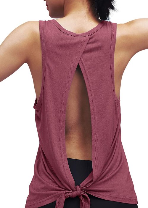 Mippo Women's Workout Yoga Shirts Backless Tank Work Out Tshirts Activewear Tops Running Tank Sports Hiking Clothes Magenta M