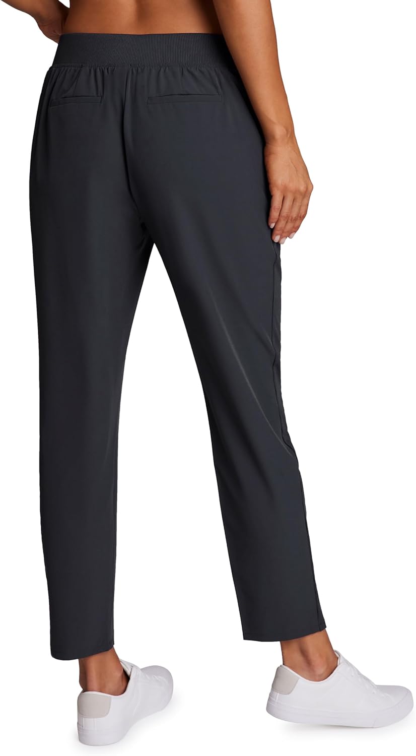 RBX Women's Ankle Pants - Quick-Drying, Lightweight Stretch Flat-Front Design | Perfect for Active Wear