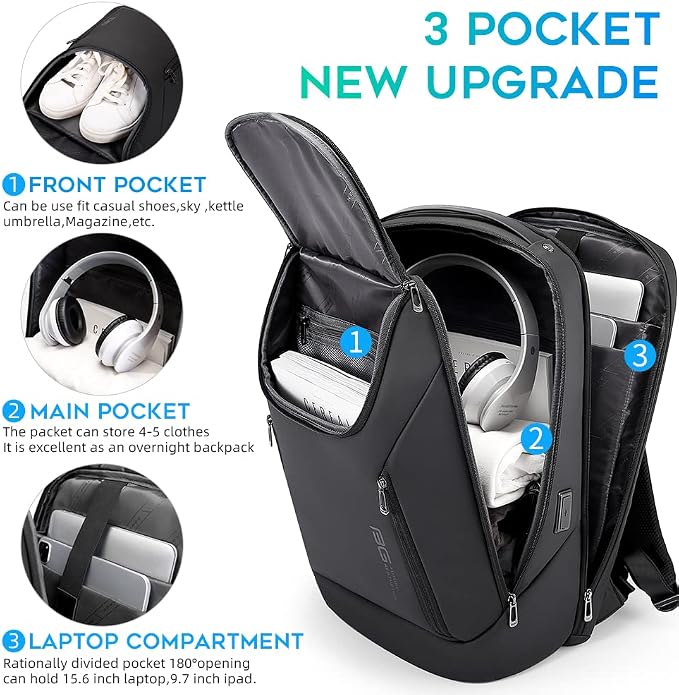 BANGE Business Smart Backpack Waterproof fit 15.6 Inch Laptop Backpack