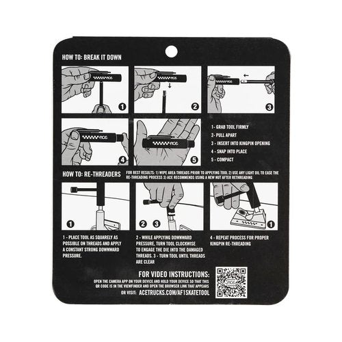 Ace Trucks MFG Ace Trucks AF1 Skate Tool - All in One - Axle/Kingpin Rethreader - Steel