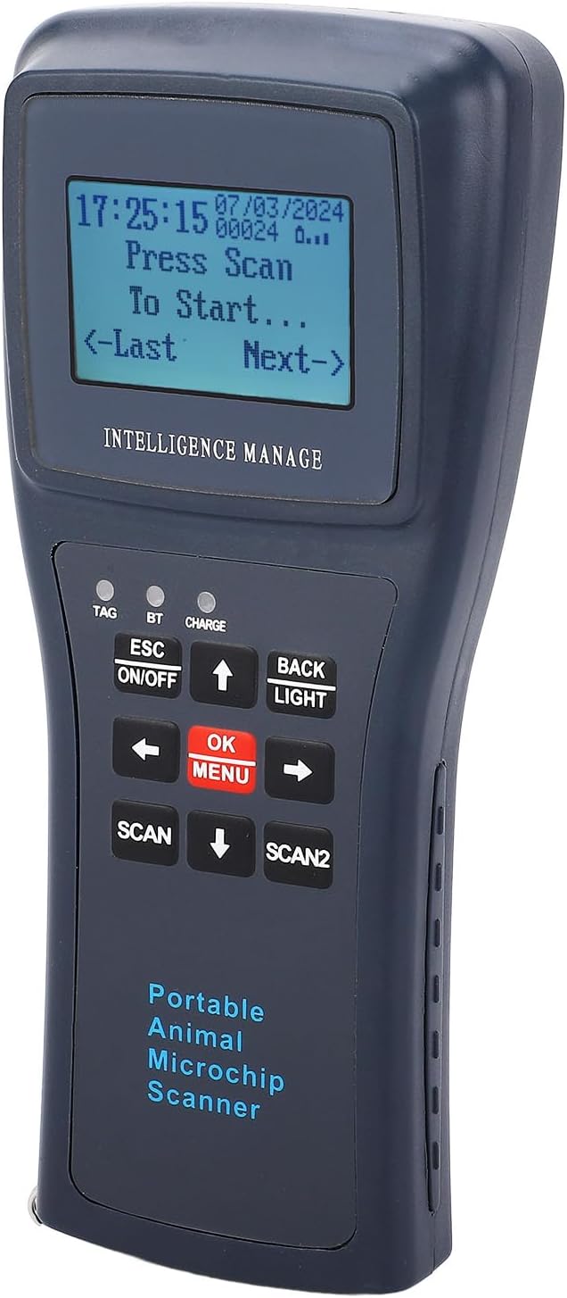 FILFEEL Handheld Pet Microchip Scanner Low Frequency Reader with for Animal Ear Tag and High Accuracy Microchip Identification (#1)