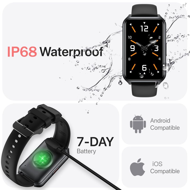 SGJIK Smart Watch Fitness Tracker with Make Call 24/7 Heart Rate Blood Pressure Sleep Monitor, 100+ Sports Modes, Calorie Step Counter for Walking, IP68 Waterproof, Smart Watches for Men Women