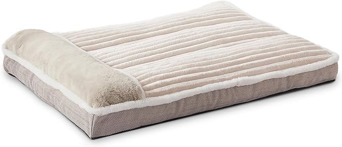 Dog Bed for Large Dogs, Dog Mattress with Pillow for Crate Kennel, Sofa pet Bed, Super Soft pet Bed for Medium, Jumbo, Small Dogs Breeds (Beige, X-Large:(40"x28"x3.5")