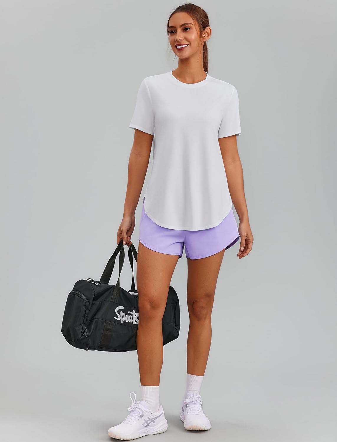 PINSPARK Workout Tops for Women - Short Sleeve Athletic Shirts with UPF 50+ | Quick Dry Gym & Hiking Outfits (S-3XL)