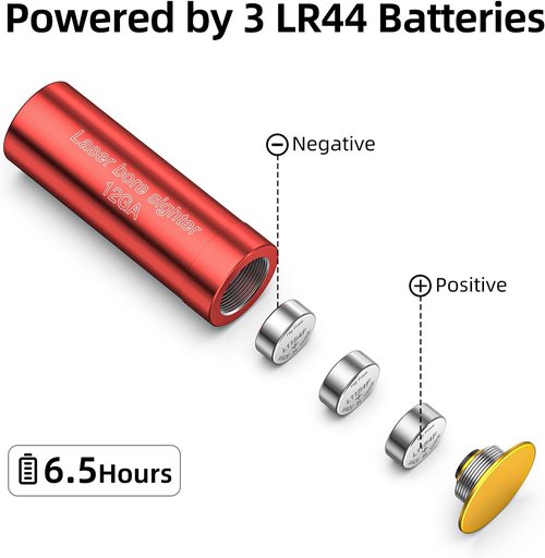EZshoot Laser Bore Sight - 12 Gauge Red Dot Boresighter with 2 Battery Sets for Precision Shooting