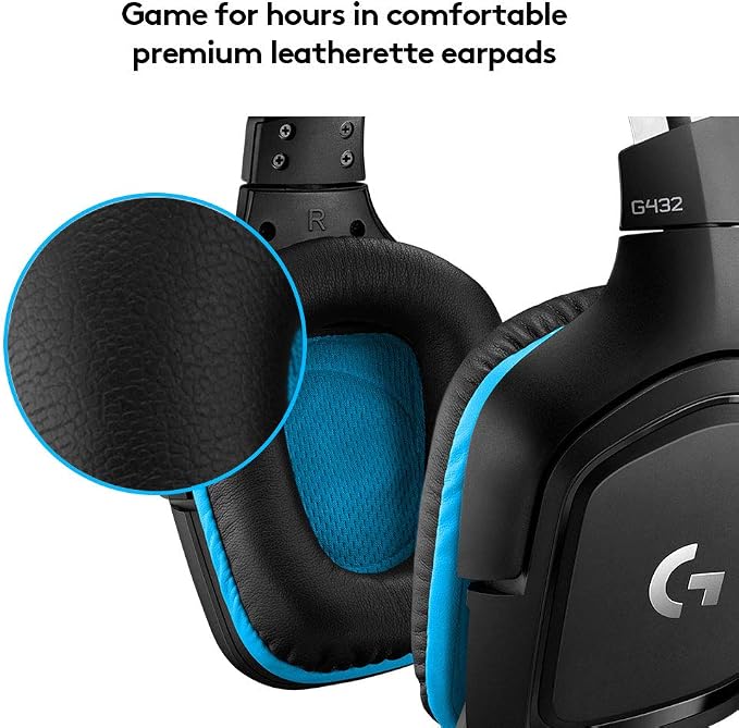 Logitech G432 Wired Gaming Headset - Black | DTS Headphone:X 2.0, 50 mm audio drivers, USB and 3.5 mm jack, Flip-to-Mute mic, PC compatible