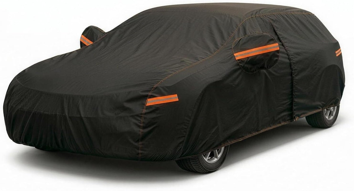 6 Layer Heavy Duty Hatchback Car Cover Waterproof All Weather Protection with Cotton Liner, Universal Fit Nissan Leaf, Honda Civic Hatchback, Mazda 3 Hatchback, Toyota Corolla Hatchback