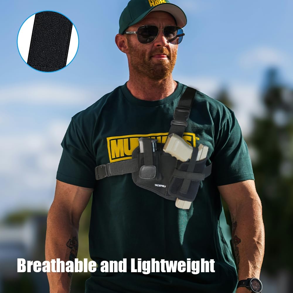Universal Shoulder Holster by [Brand Name] - Right-Hand Chest Holster for Glock 19, 1911, Sig P365 | Ideal for Hiking & Outdoor Activities
