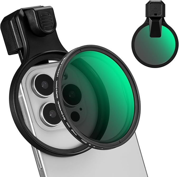 K&F CONCEPT 67mm Press-on ND2-32 Phone Lens Filter Kit, 16/15/14/13/12 Pro/Pro