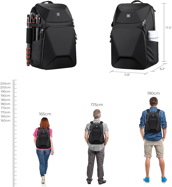 K&F CONCEPT Camera Backpack Hard Shell 20L Photography Camera Bag Hardshell Case