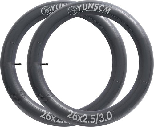 Fat Bike Tubes by [Brand Name] - 26" AV Schrader Valve, Compatible with 26x2.5 to 26x3.0 Sizes
