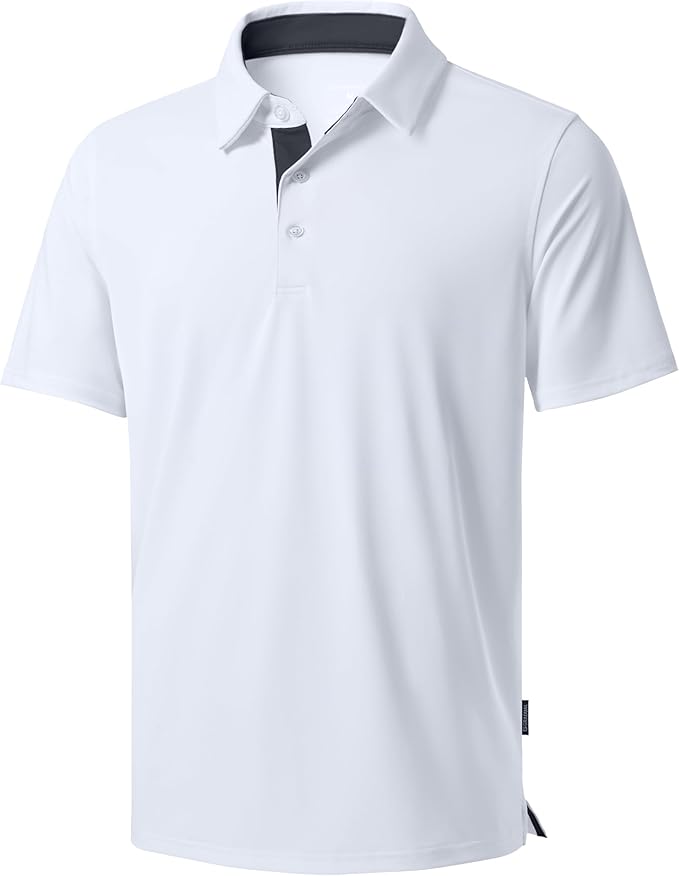 Men's Golf Shirts Dry Fit Moisture Wicking Performance Short Sleeve Collared Polo Shirts for Casual Athletic Business
