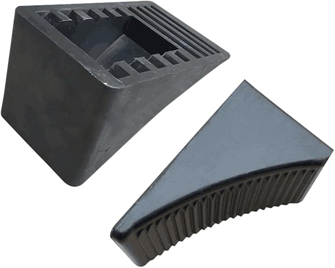 Fasmov 2 Pack Solid Rubber Heavy Duty Wheel Chock, Premium Chock for Car, Travel Trailers, RV, Truck, and ATV