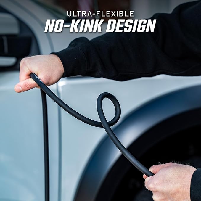 Slick Products Pressure Washer Flex Hose – 40 Ft Ultra-Flexible No-Kink High Pressure Hose, Lightweight Tangle-Free Design with Leak-Resistant Fittings for Car Wash & Outdoor Cleaning