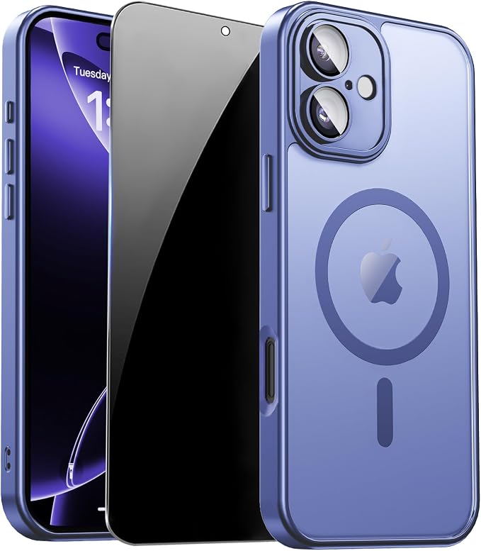 for iPhone 16 Plus Case with Privacy Screen Protector and Camera Protection