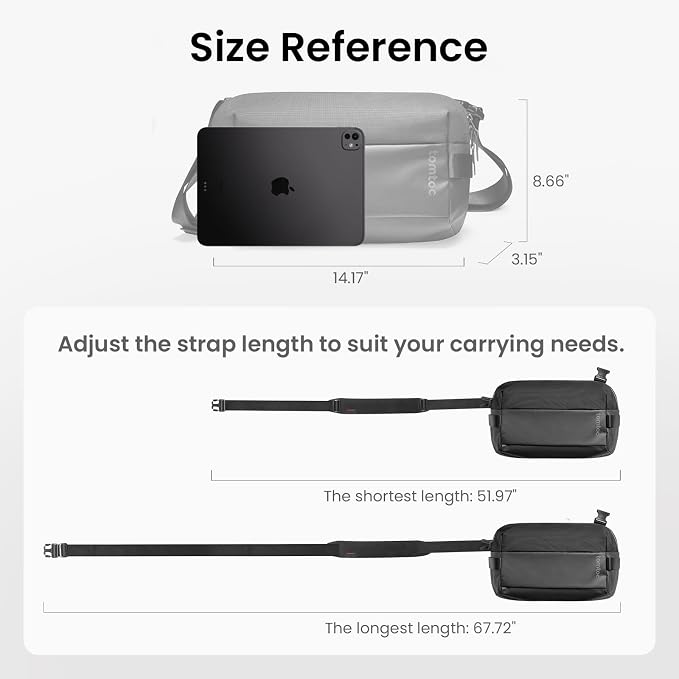 tomtoc Compact EDC Sling Bag 3L-10L, Minimalist Crossbody Bag Chest Shoulder