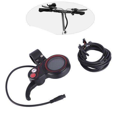 equlup 6pin Display Thumb Throttle, 2 in 1 Speedometer Manual Control Panel 3.6cm/1.4in Display Screen Thumb Throttle Replacement for Electric Scooter (60V)
