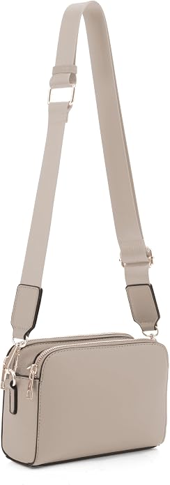 EVVE Crossbody Bags for Women Trendy Triple Zip Small Crossbody Camera Bag Purse