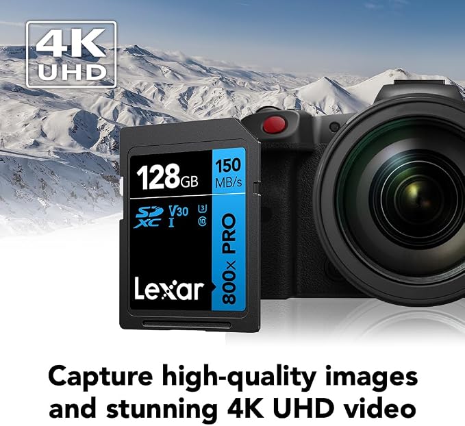 Lexar 128GB High-Performance 800x PRO SD Card,