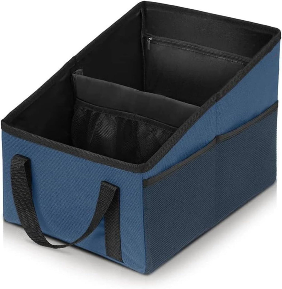 Advanced car seat storage bag is suitable for children and adults. The front and rear seat storage bags are foldable and adjustable. (black gray)