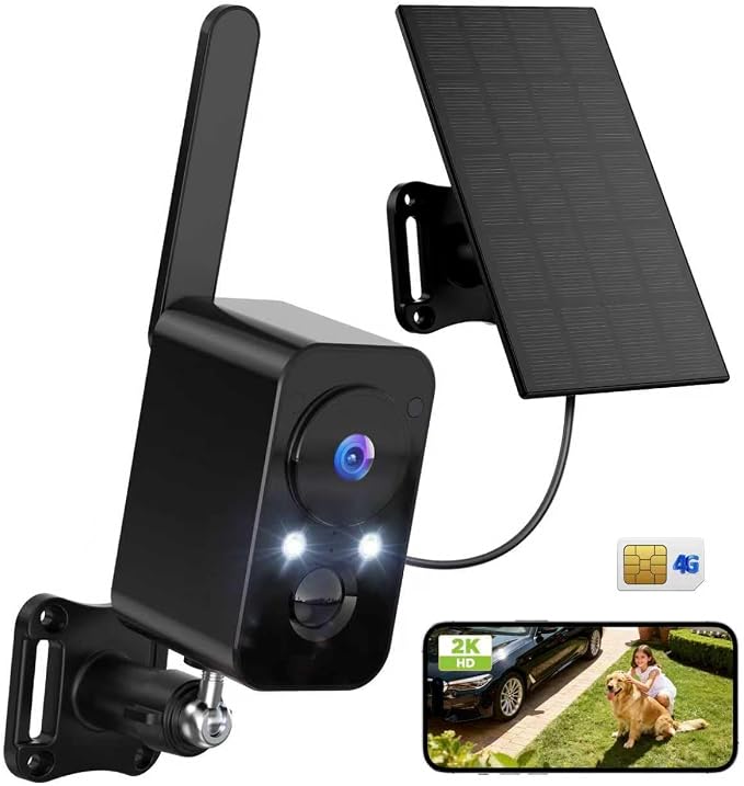 4G SIM Cellular Security Cameras Wireless Outdoor/Indoor: No WiFi Battery
