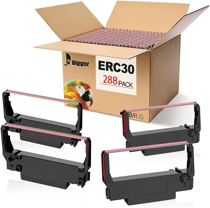 Bigger Replacement for ERC-30, ERC 30 34 38 B/R Compatible Ribbon Used