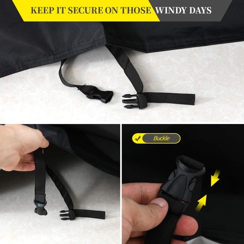 Aiskaer Bike Cover - Waterproof Heavy-Duty Protection for 2-3 Bikes | Black Polyester