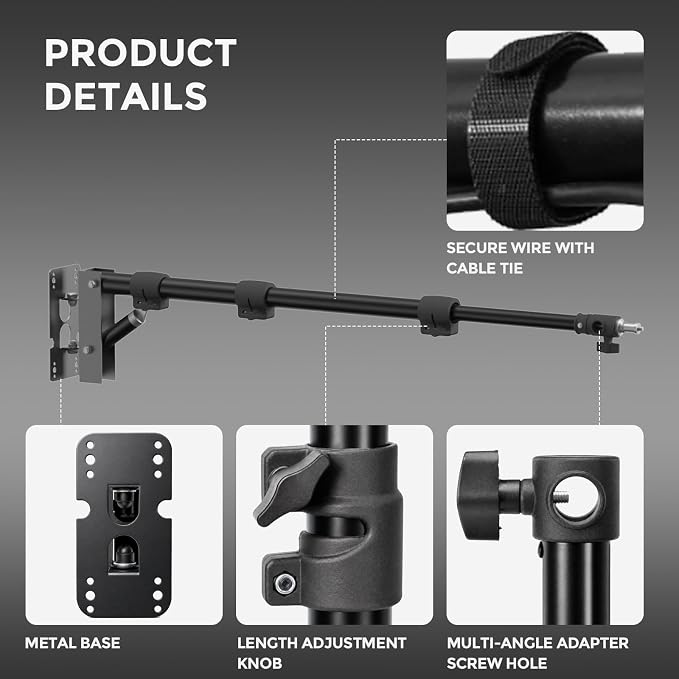 18 Inch Ring Light with Wall Mount Stand, Bi-Color LCD Display 55W 3000-5800K