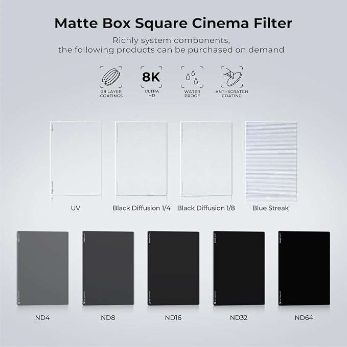K&F CONCEPT 4'' x 5.65'' Square ND1.2 Filter Cinema Neutral Density Filter
