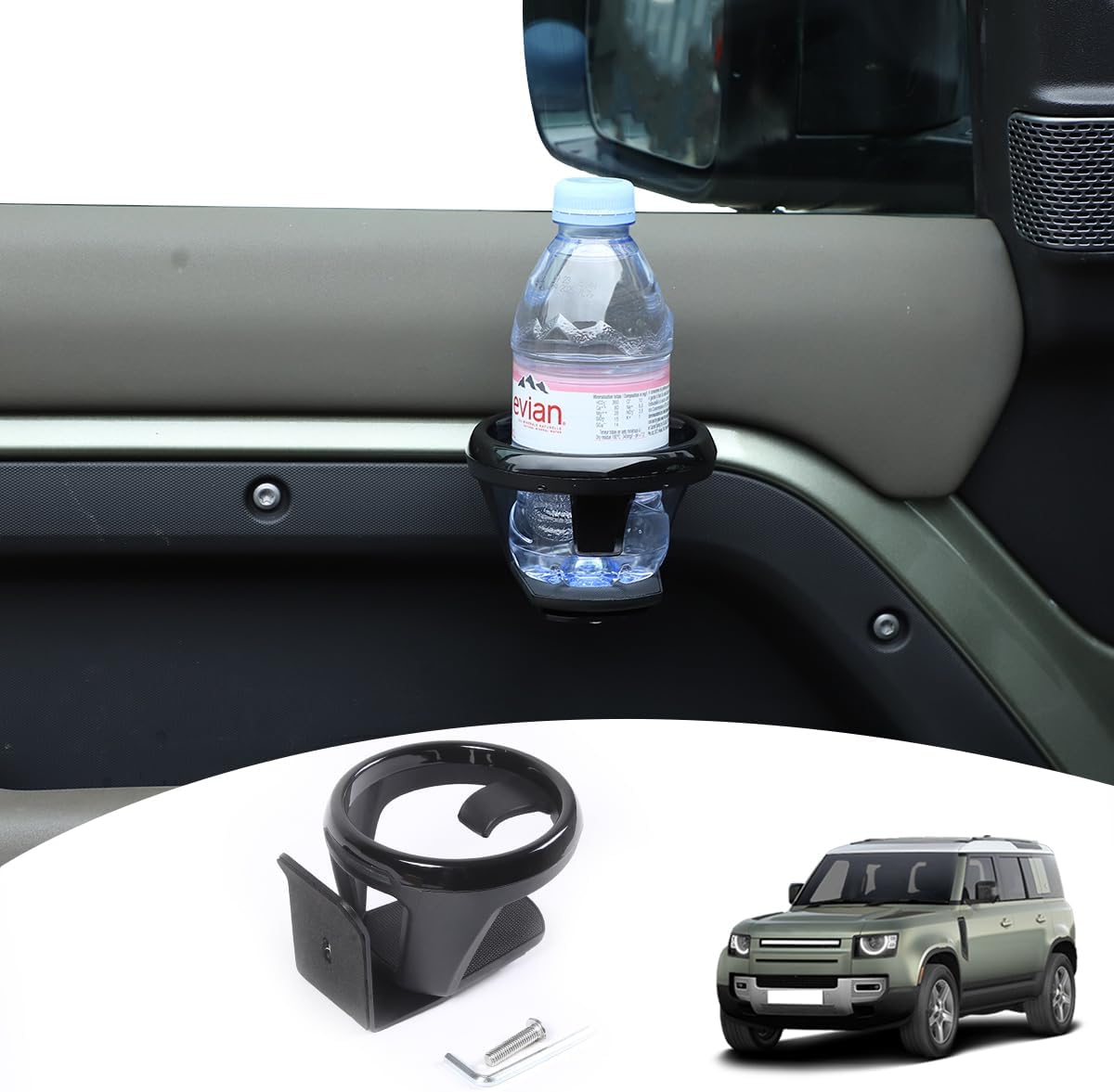 Car Cup Holder, Vehicle Door Cup Holder Compatible with Land Rover Defender 90 110 130 2020-2026 Car Door Cup Holder Expander Interior Accessories
