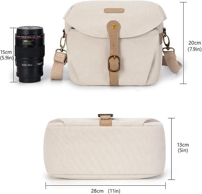 BAGSMART Camera Bag, SLR DSLR Canvas Crossbody Camera Case, Compact Camera