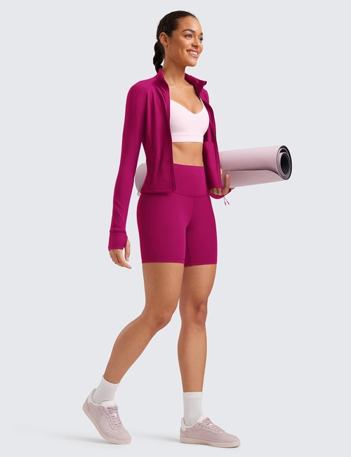 CRZ YOGA Biker Shorts - High Waisted ButterLuxe Spandex for Women | 6" Length for Comfort & Style