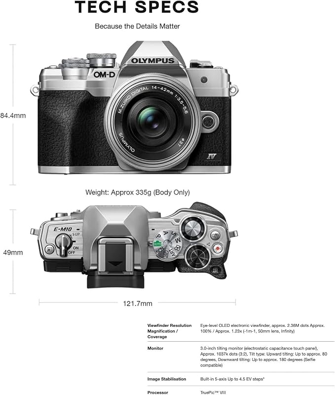 OM SYSTEM Olympus E-M10 Mark IV Silver Micro Four Thirds System Camera 20MP